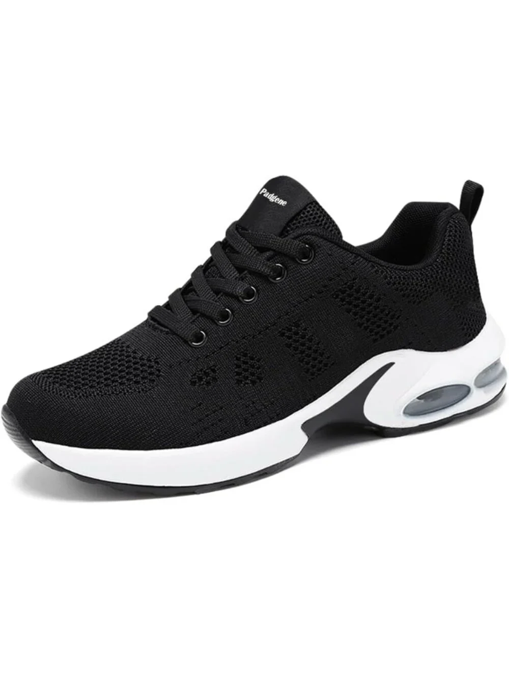 Women's Black Lightweight Air Cushion Mesh Breathable Casual Sneaker